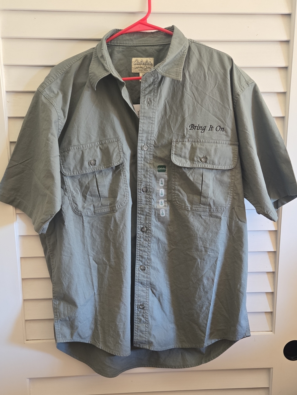 Cabela's Men's Short Sleeve Button-Down Shirt - Olive Green